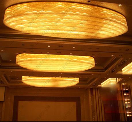 正品豪华椭圆形酒店工程水晶吸顶灯大堂大厅会所宾馆灯定制金色