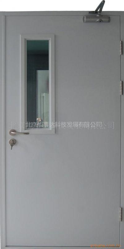 【供应新标白色单扇带玻璃钢质甲级防火门】图片